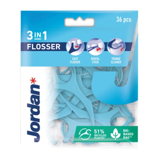 Jordan 3 in 1 Flosser Οδοντικό Νήμα, 36τμχ