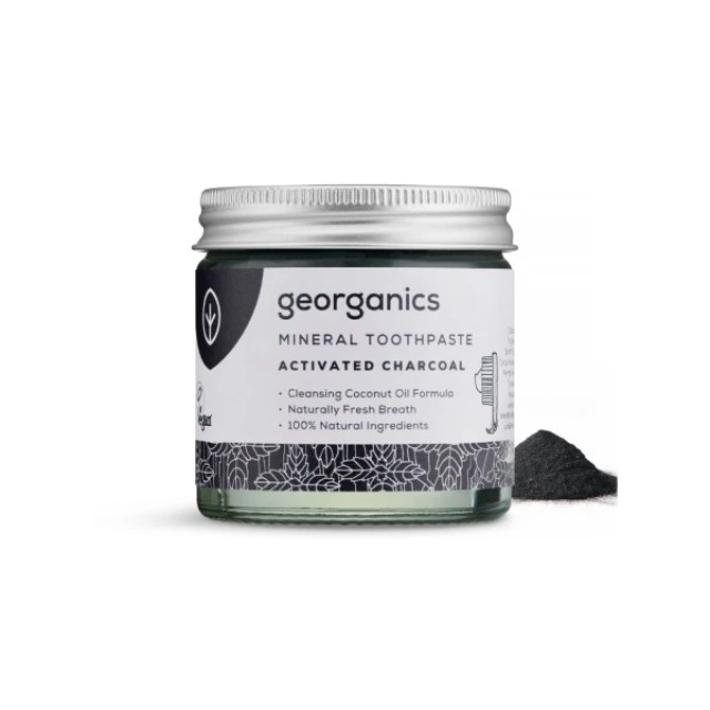 Georganics Mineral Οδοντόκρεμα xωρίς Φθόριο με ενεργό Άνθρακα, 60ml