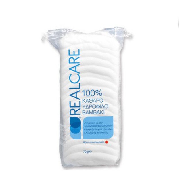 Real Care 100% Καθαρό Υδρόφιλο Βαμβάκι, 70gr