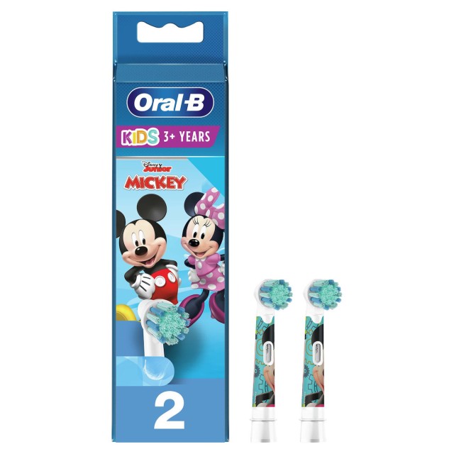 Oral-B Ανταλλακτικά Για Ηλεκτρική Οδοντόβουρτσα Disney Mickey Mouse Για 3+ Χρονών, 2 Τεμάχια