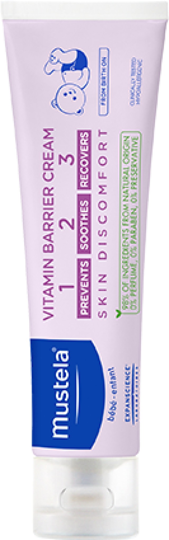 Mustela Vitamin Barrier Cream 1-2-3 Κρέμα για Αλλαγή πάνας - Σύγκαμα 100ml