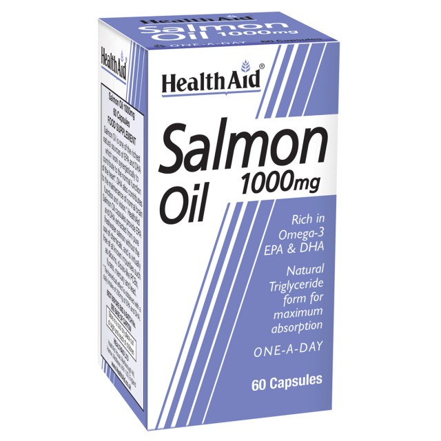 Health Aid Salmon Oil Freshwater 1000mg Συμπλήρωμα Διατροφής με Έλαιο Σολομού & Φυσικά Ω3 Λιπαρά Οξέα για Καρδιά & Κυκλοφορικό, 60 Κάψουλες