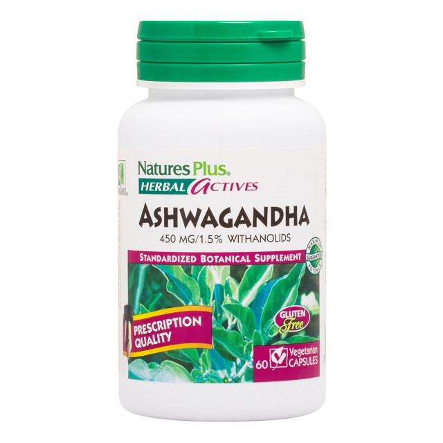 Natures Plus Ashwagandha 450mg, 60 Φυτικές Κάψουλες