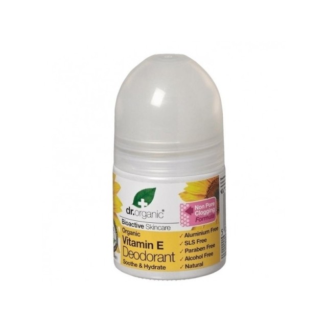 Dr.Organic Vitamin E Φυσικό Αποσμητικό σε Roll-On Χωρίς Αλουμίνιο 50ml