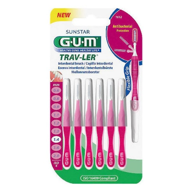 Gum Trav-ler Interdental Brush 1612 Μεσοδόντια Βουρτσάκια 1.4mm, 6τμχ