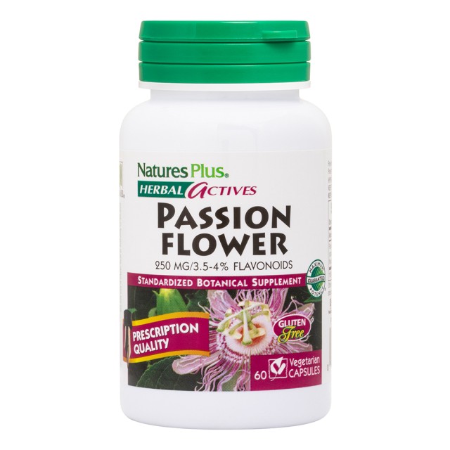 Natures Plus Passion Flower 250mg Συμπλήρωμα Διατροφής με Πασιφλόρα, 60 Φυτικές Κάψουλες