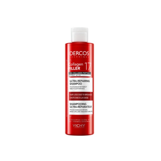 Vichy Dercos Collagen Filler 17 Ultra-Repairing Shampoo Επανορθωτικ...