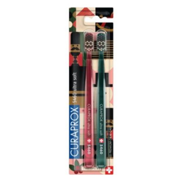 Curaprox CS 5460 Ultra Soft Toothbrush Duo Christmas Edition 2023 Πολύ Μαλακή Οδοντόβουρτσα, 2 Τεμάχια