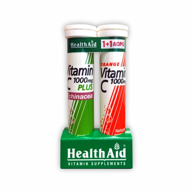 Health Aid Promo Vitamin C Orange 1000mg &  Εχινάκεια 1000mg, 2x20 Αναβράζοντα Δισκία