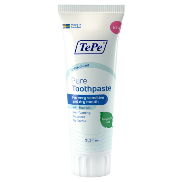 Tepe Pure Οδοντόκρεμα για Ευαίσθητα Στόματα Χωρίς Αφρό - Με Φθόριο, 75ml