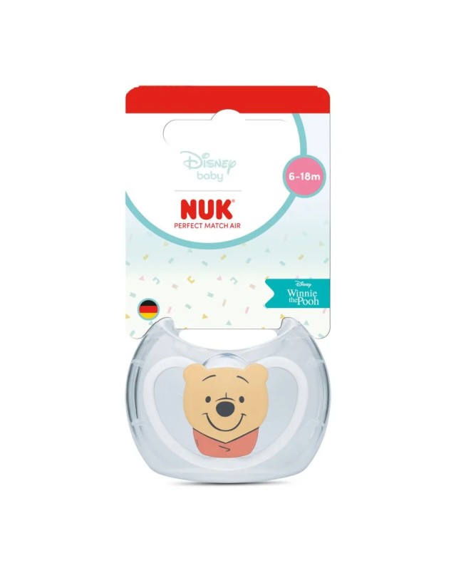 Nuk Star Disney Πιπίλα Σιλικόνης με Θήκη 6-18m Winnie, 1 τμχ