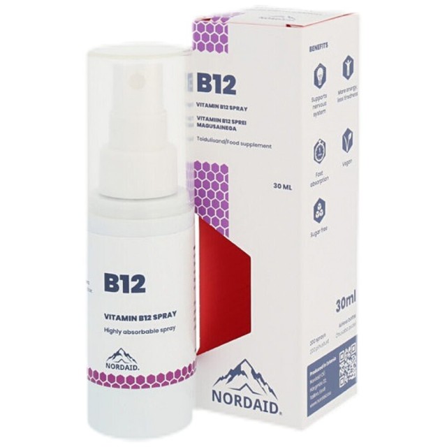 Nordaid Vit. B12 Υπογλώσσιο Spray Για Το Νευρικό Σύστημα, 30ml