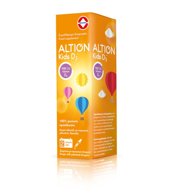 Altion Kids D3 Drops Συμπλήρωμα Διατροφής D3 Σε Σταγόνες Για Βρέφη Και Παιδιά, 20ml