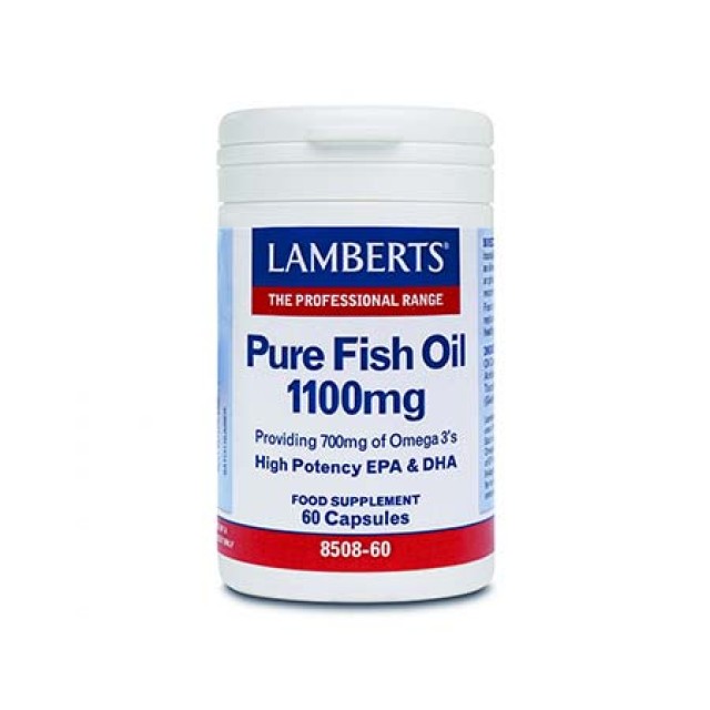Lamberts Pure Fish Oil 1100mg Συμπλήρωμα Διατροφής με Ιχθυέλαιο, 60 Κάψουλες
