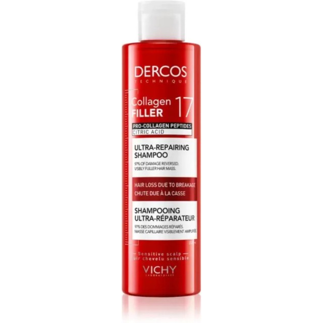 Vichy Dercos Collagen Filler 17 Ultra-Repairing Shampoo Επανορθωτικ...