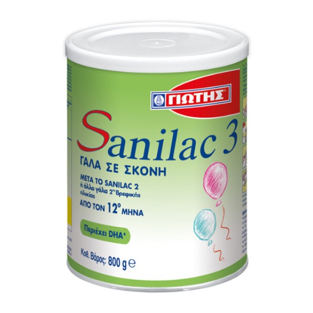 Γιώτης Sanilac 3 Βρεφικό Γάλα σε Σκόνη από τον 12ο Μήνα, 800gr