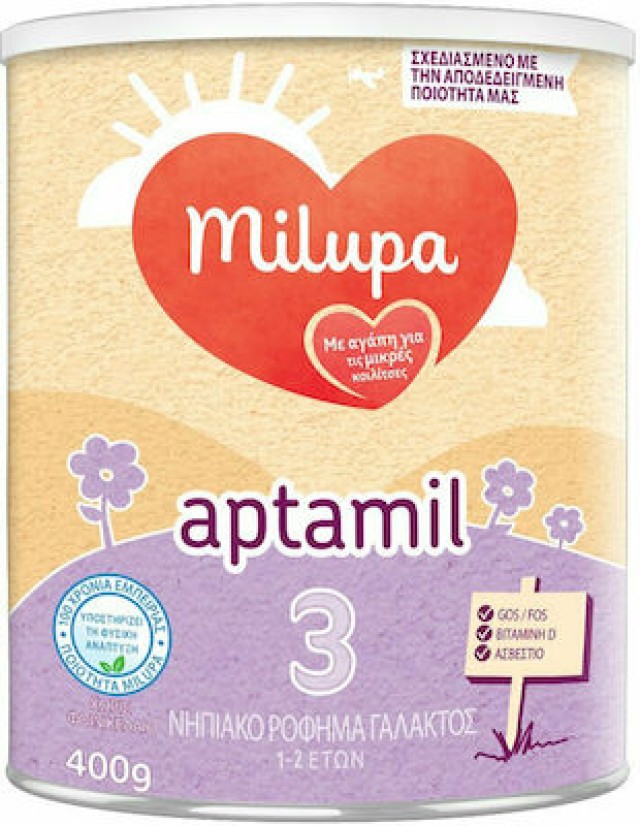 Milupa Aptamil 3 Γάλα σε Σκόνη για Μωρά 10+ Μηνών, 400gr