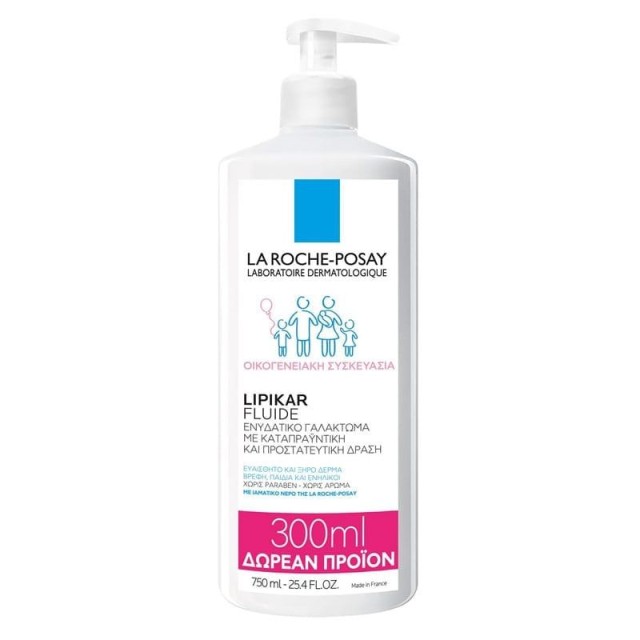 La Roche Posay Lipikar Fluide Ενυδατικό Γαλάκτωμα Για Πρόσωπο - Σώμα, 750ml