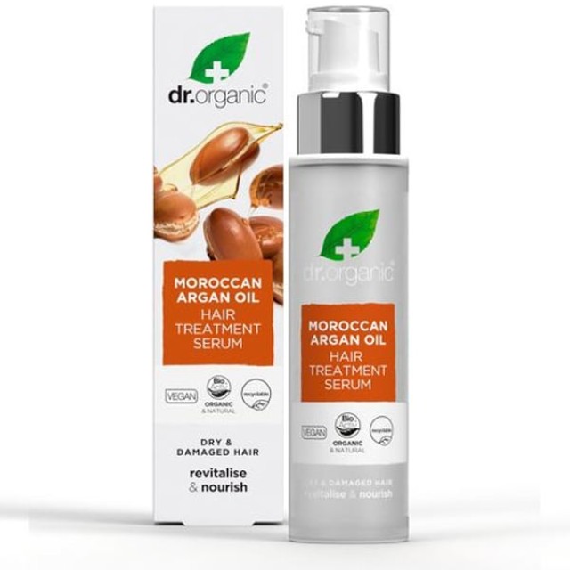 Dr. Organic Moroccan Argan Oil Hair Treatment Serum Έλαιο Μαλλιών, ...