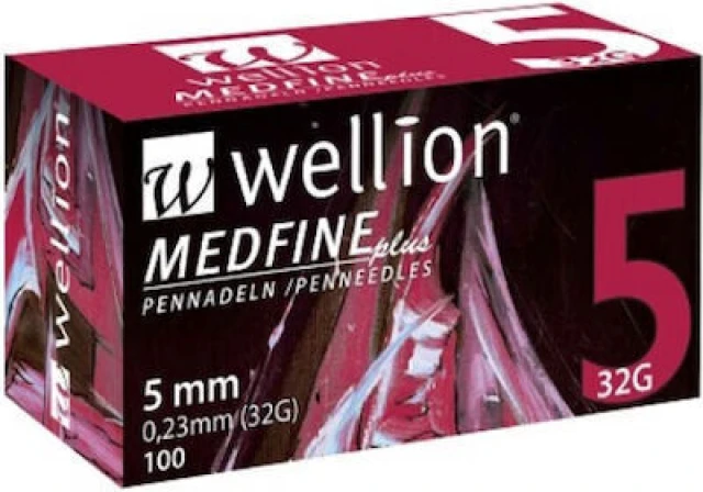 Wellion Medfine Plus Insulin Needles 32G, 100pcs