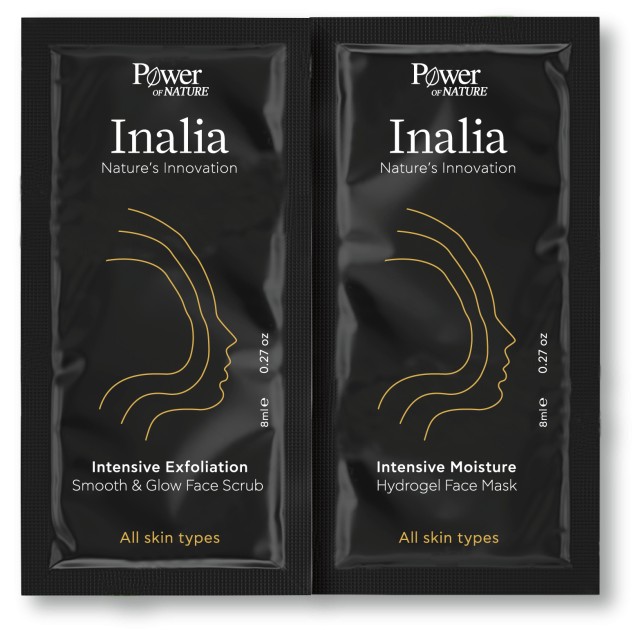 Inalia Face Scrub, Κρέμα Απολέπισης, 8ml & Hydrogel Face Mask, Μάσκα Ενυδάτωσης, 8ml, 1σετ