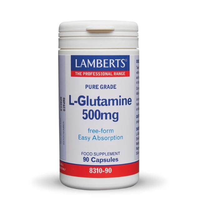 Lamberts L-Glutamine Γλουταμίνη 500mg, 90 Κάψουλες