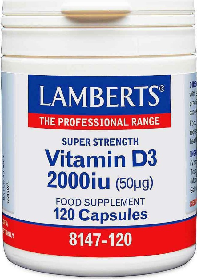 Lamberts Vitamin D3 2000iu 50mg, 120 Κάψουλες