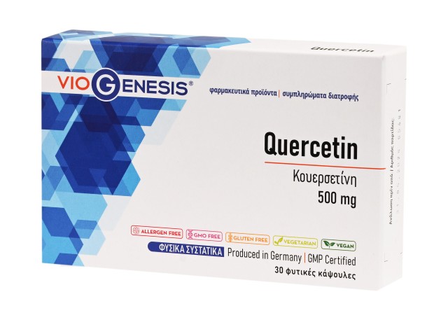 VioGenesis Quercetin 500 mg Συμπλήρωμα Διατροφής με Κουερσετίνη από Εκχύλισμα Sophora japonica, 30 caps