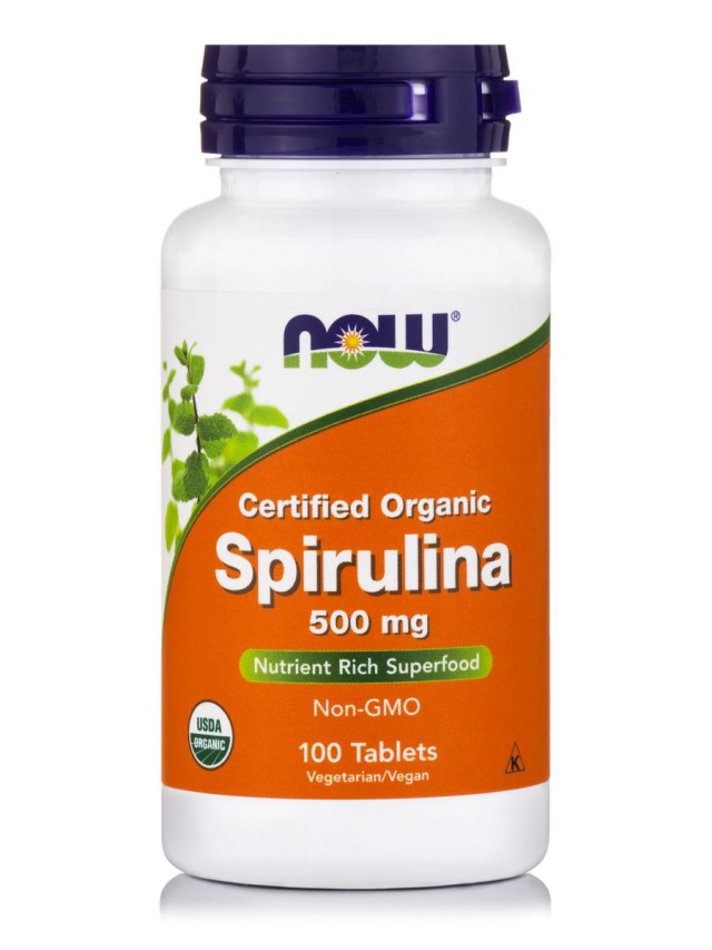 Now Spirulina 500 mg, 100 Ταμπλέτες