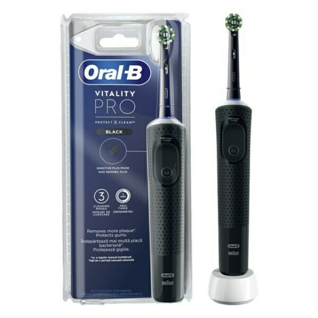 Oral-B Vitality Pro Ηλεκτρική Οδοντόβουρτσα Black Μαύρο, 1 Τεμάχιο