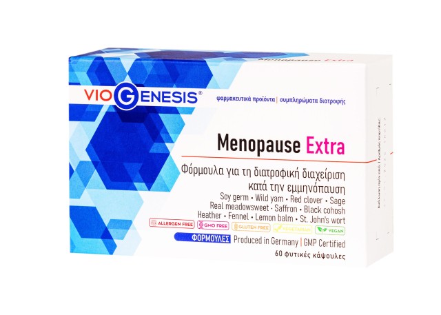 VioGenesis Menopause Extra Συμπλήρωμα Διατροφής για την Ευεξία των Γυναικών κατά τη Διάρκεια της Εμμηνόπαυσης, 60 caps
