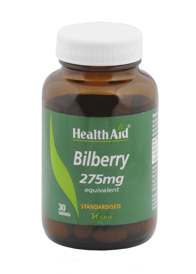 Health Aid Bilberry Συμπλήρωμα Διατροφής με Μύρτιλλο, 30 Ταμπλέτες