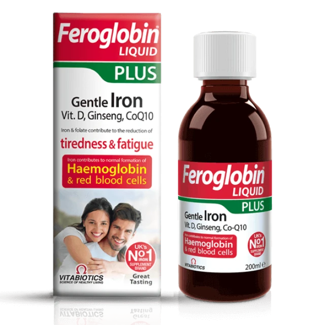 Vitabiotics Feroglobin Liquid Plus with Honey-Orange Flavor, 200ml