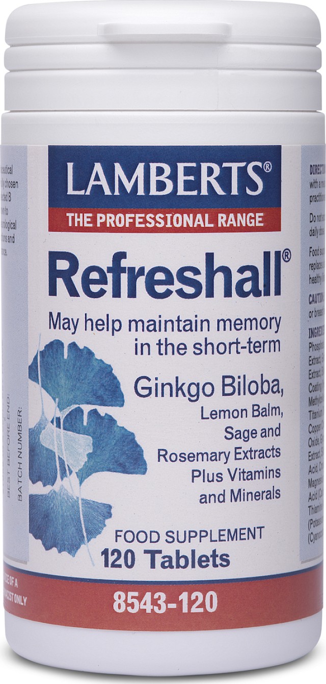 Lamberts Refreshall Συμπλήρωμα Διατροφής για την Ενίσχυση της Μνήμης, 120 Ταμπλέτες