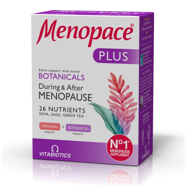 Vitabiotics Menopace Plus Για την Εμμηνόπαση, 56 Ταμπλέτες