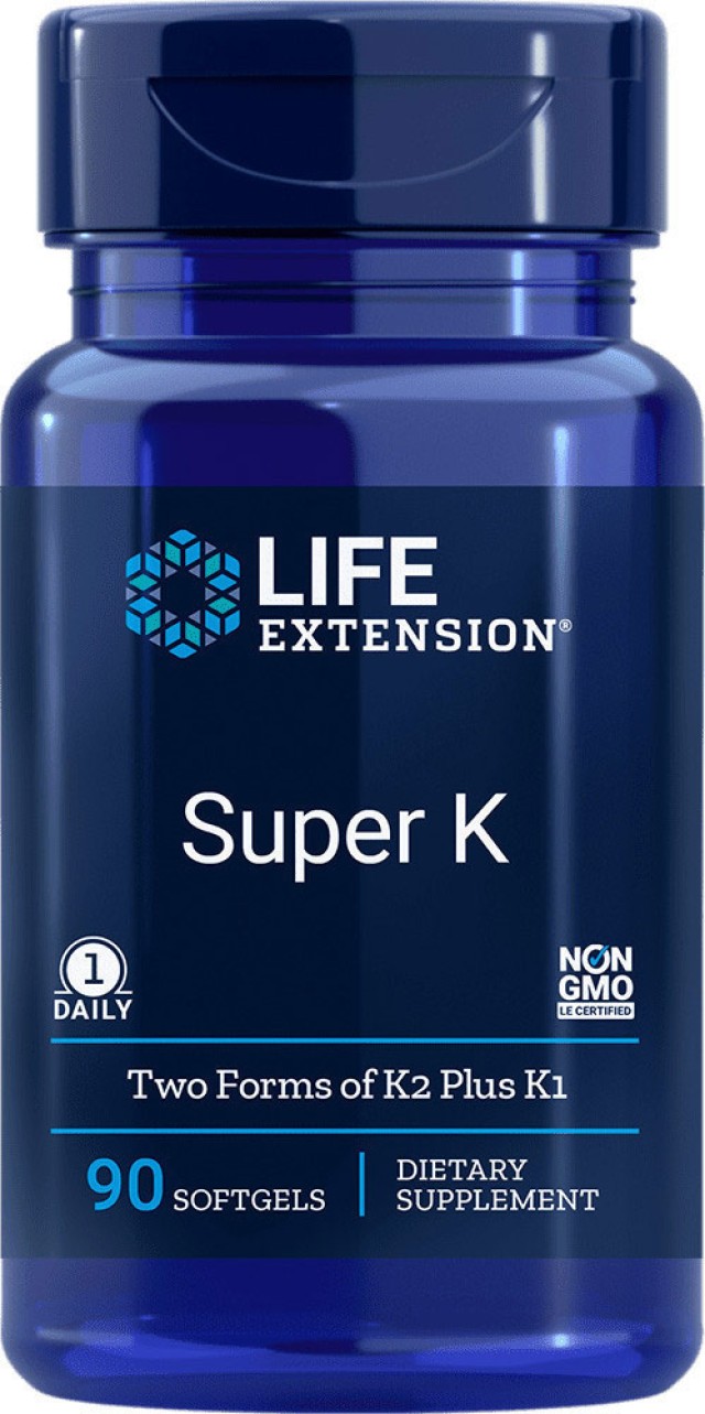 Life Extension Super K Two Forms of K2 Plus K1, 90 Κάψουλες