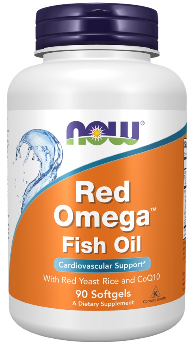 Now Foods Red Omega Red Yeast Rice with CoQ10 30mg & Omega 3 Fish O...