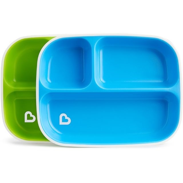 Munchkin Splash 2 Colours Divided Plates Σετ Πιάτων με Διαχωριστικά 6m+, 2τμχ