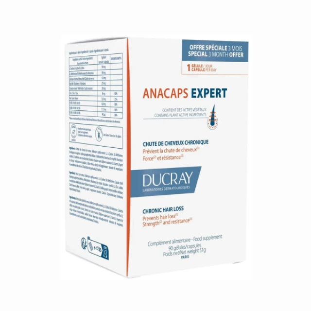 Ducray Anacaps Expert Food Supplement for Chronic Hair Loss...