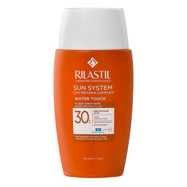 Rilastil Sun System Water Touch Moisturizing Fluid Αντηλιακό Γαλάκτωμα Προσώπου Υψηλής Προστασίας για Ματ Αποτέλεσμα SPF30, 50ml
