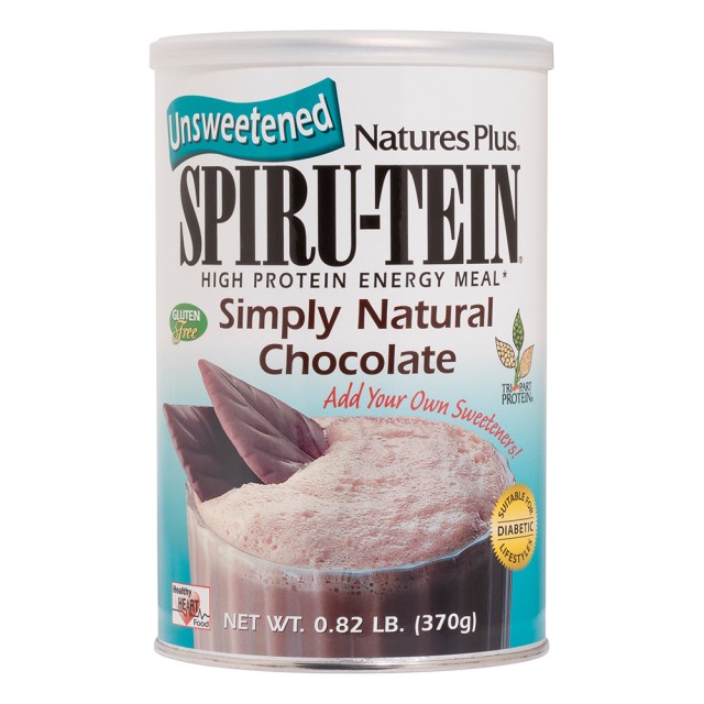 Natures Plus Spiru-Tein Simply Natural Σοκολάτα Χωρίς Ζάχαρη, 370gr