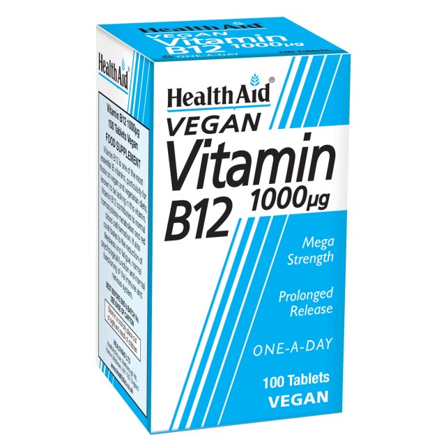 Health Aid Vitamin B12 1000μg Συμπλήρωμα Διατροφής με Βιταμίνη Β12, 100 Ταμπλέτες