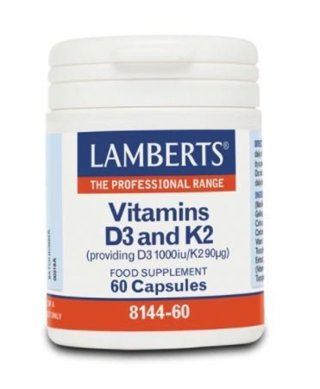 Lamberts Vitamin D3 1000iu & K2 90µg, 60 Kάψουλες