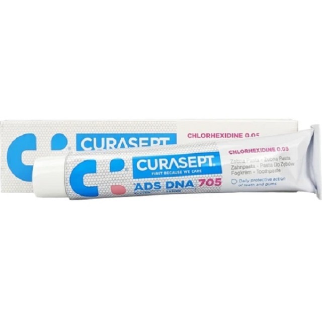 Curasept Ads Dna 705 Chlorhexidine 0.05 Οδοντόκρεμα για την Καθημερινή Προστασία των Δοντιών & των Ούλων, 75ml