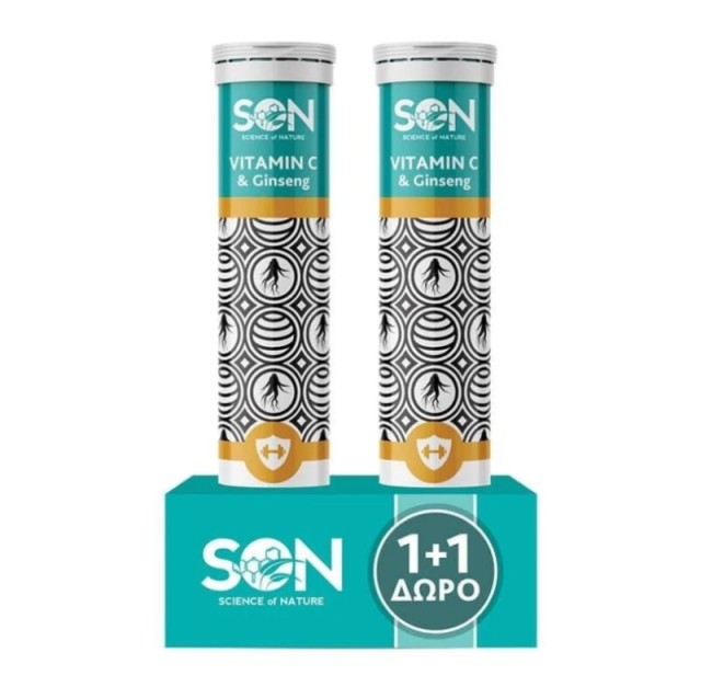 Science of Nature Son Promo Vitamin C 1000mg & Ginseng, 2x20 Αναβρά...