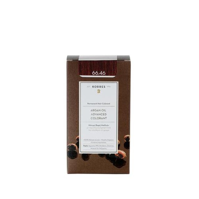 Korres Argan Oil Advanced Colorant Μόνιμη Βαφή Μαλλιών 66.46 Έντονο Κόκκινο Βουργουνδίας, 50ml