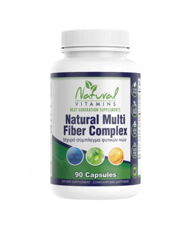 Natural Vitamins Natural Multi Fiber Complex Συμπήρωμα Διατροφής με Σύμπλεγμα Φυτικών Ινών, 90 Κάψουλες