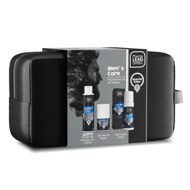 Pharmalead Promo Mens Care Σετ Περιποίησης για τον Άνδρα με Κρέμα Προσώπου 3σε1 50ml + Αποσμητικό Roll-On 50ml + Ανδρικό Σαμπουάν - Αφρόλουτρο 3σε1, 100ml