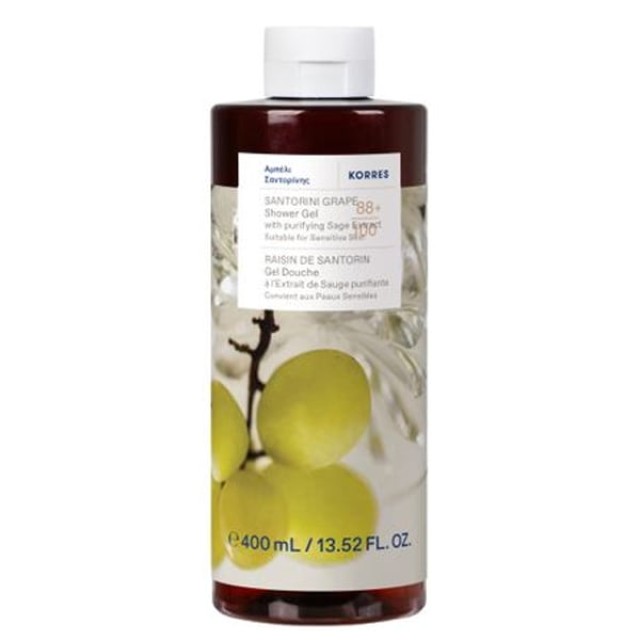 Korres Santorini Grape Αμπέλι Σαντορίνης Αφρόλουτρο, 400 ml