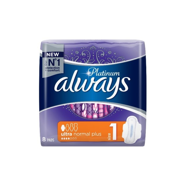 Always Platinum Ultra Normal Plus Size 1, 8τμχ